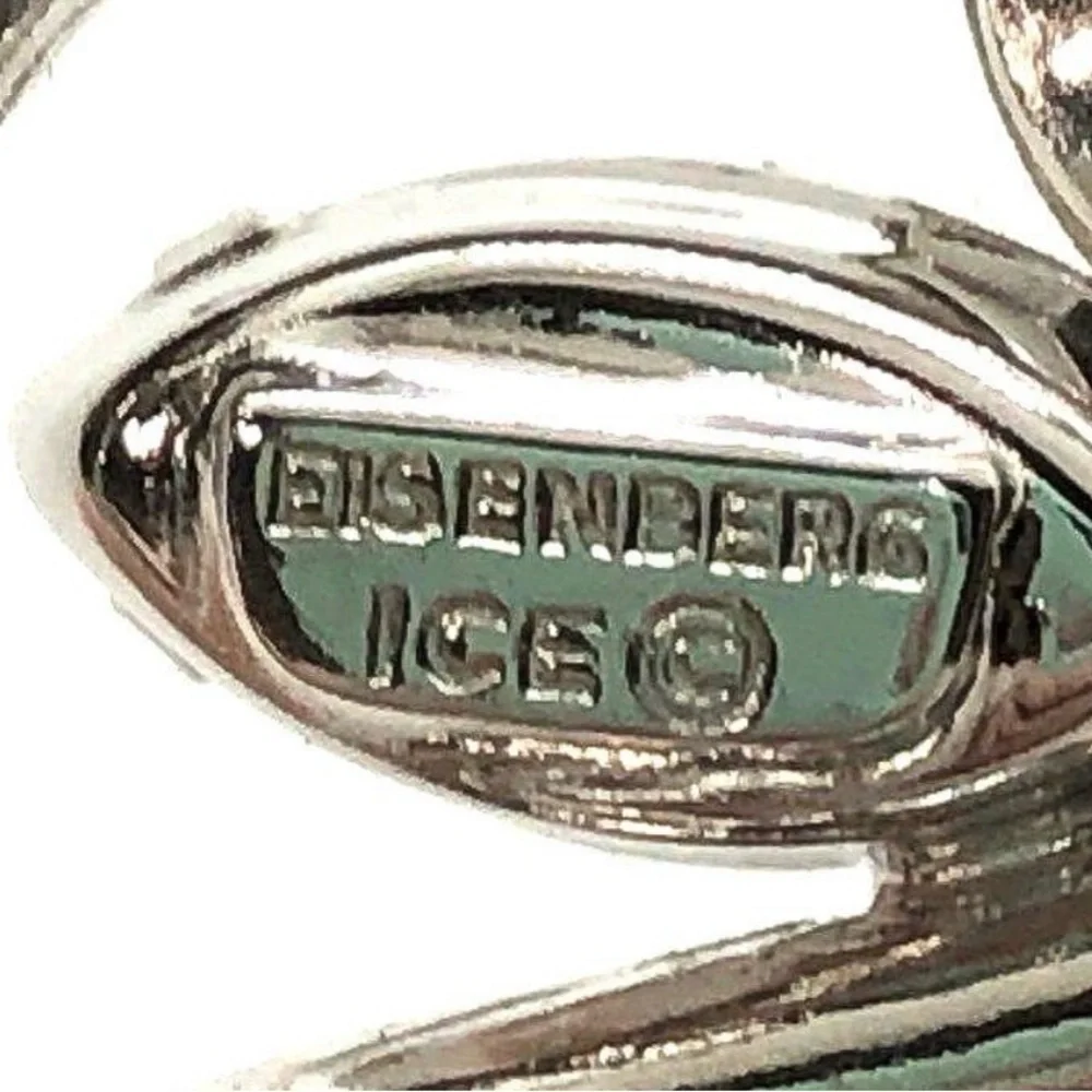 Elegant vintage Eisenberg Ice floral motif Brooch in Silver